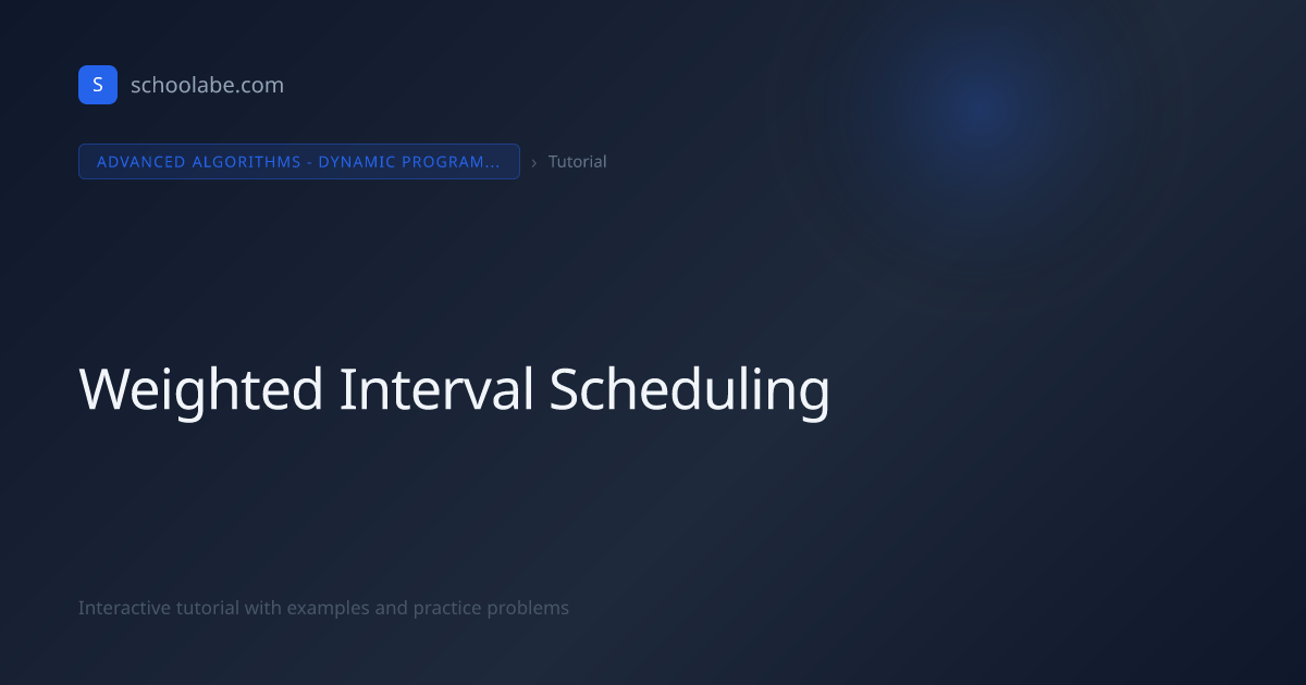 Weighted Interval Scheduling - Advanced Algorithms