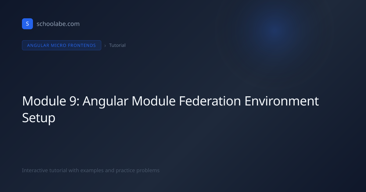 Angular Module Federation Environment Setup