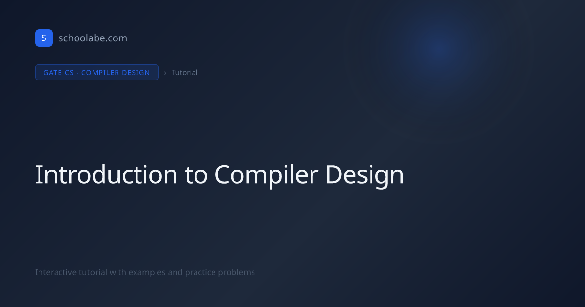 Introduction to Compiler Design