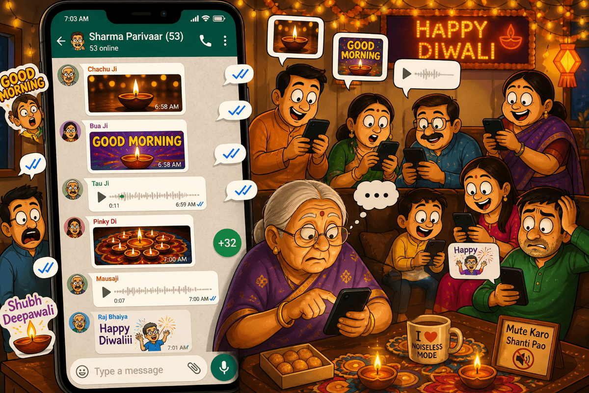Diwali family WhatsApp group chaos